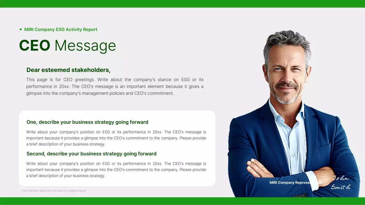 Green Modern Sustainability Report Presentation