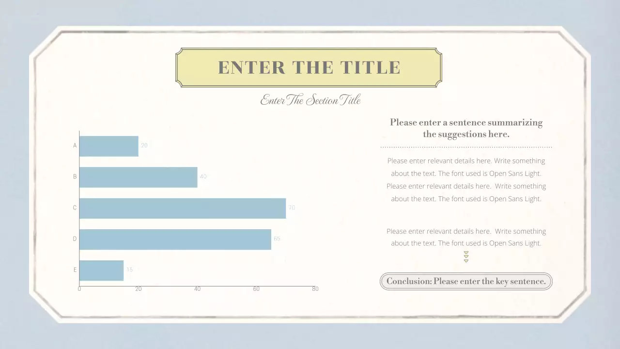 A basic layout with an emotional concept featuring a vintage wallpaper pattern in beige and light blue.