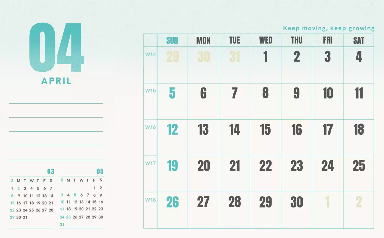 Kalender Sederhana Merah Kalender