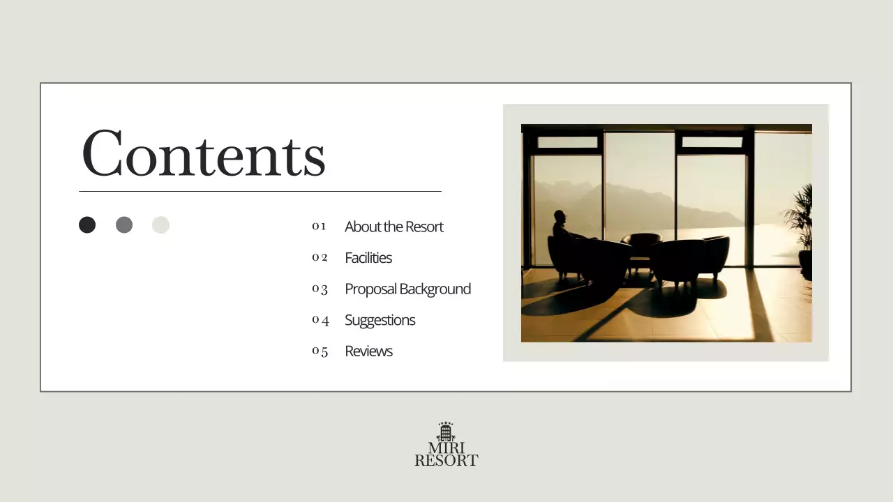 베이지 모던 리조트 프로모션 프리젠테이션