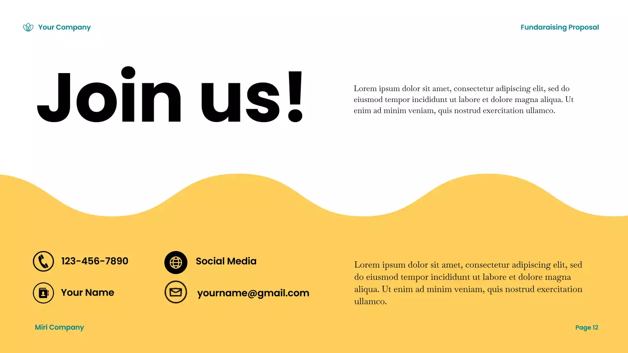 Teal Modern Fundraising Proposal Presentation