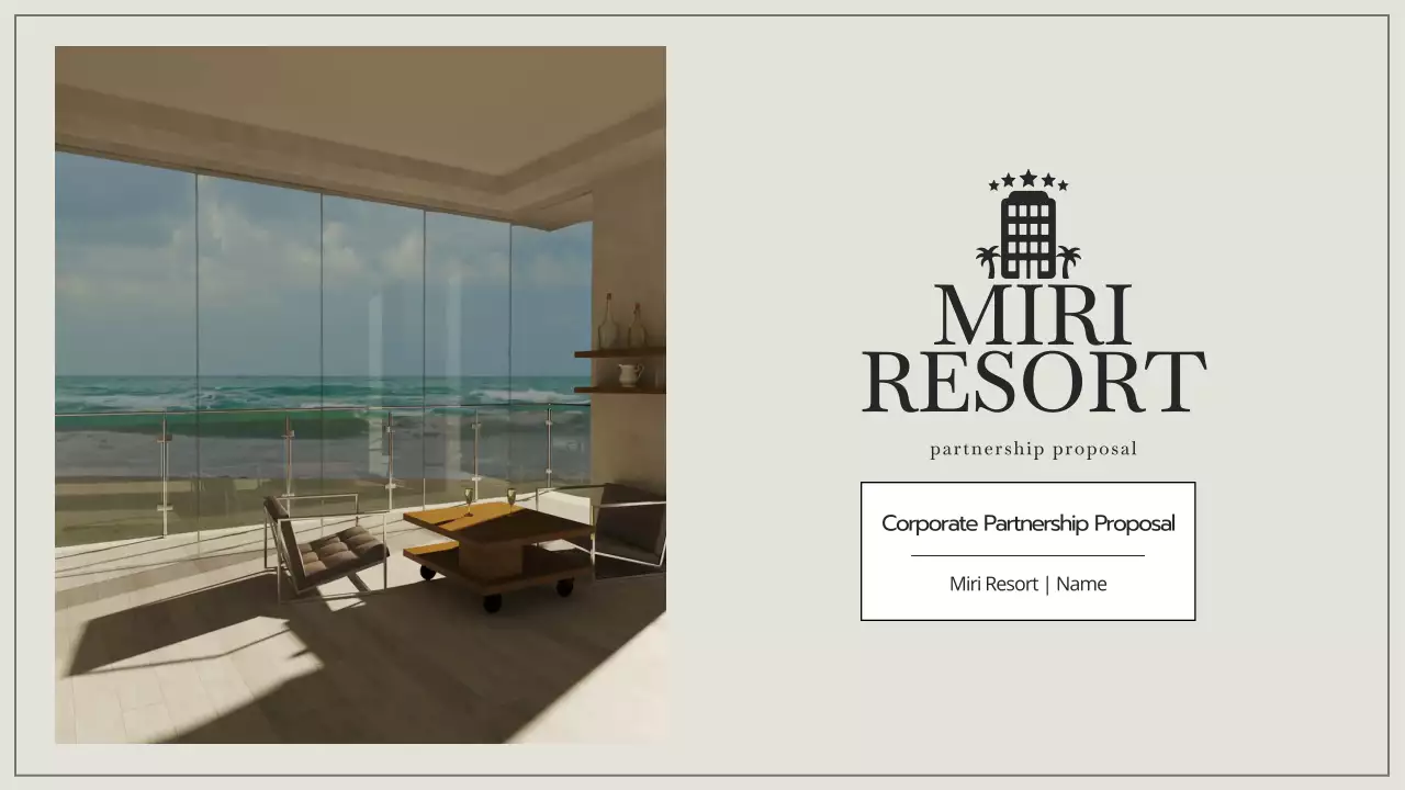 베이지 모던 리조트 프로모션 프리젠테이션