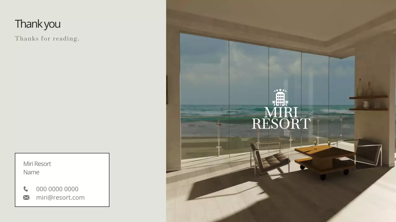 베이지 모던 리조트 프로모션 프리젠테이션