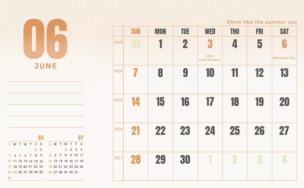 Kalender Sederhana Merah Kalender