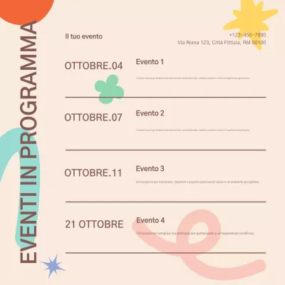 Calendario eventi moderno beige