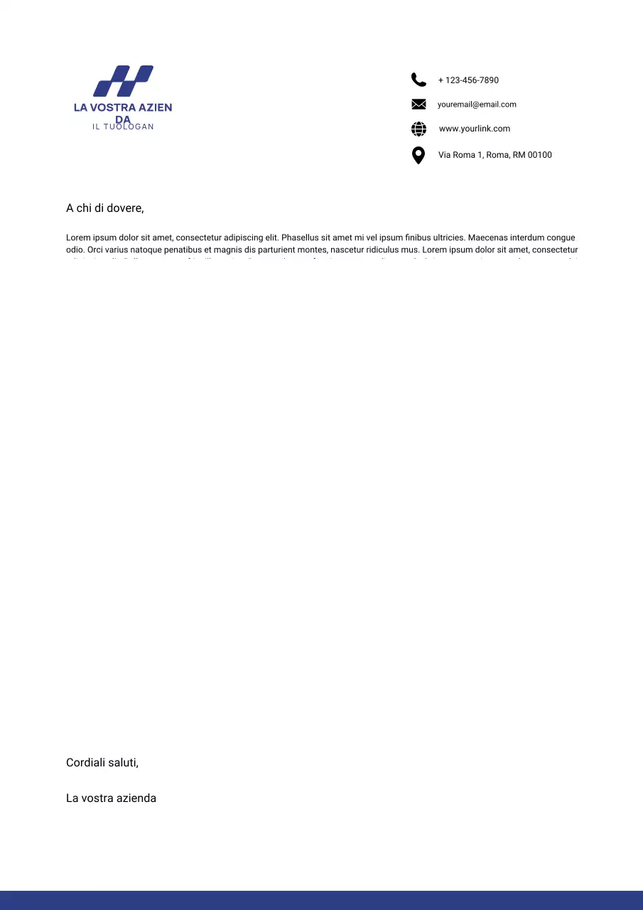 Carta intestata professionale blu