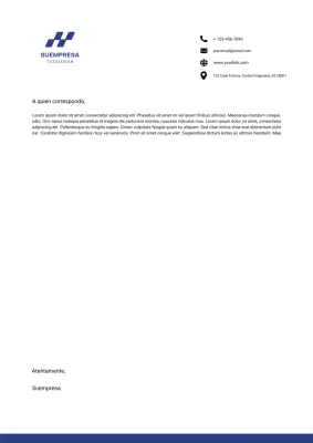 Papel con membrete azul profesional para negocios