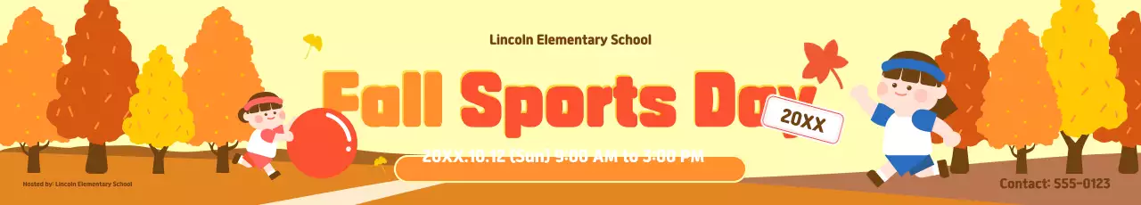 Evento amarelo fofo do Dia dos Esportes