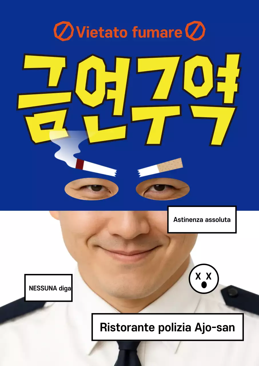 Bavaglio blu, divieto di fumo, divieto di fumo