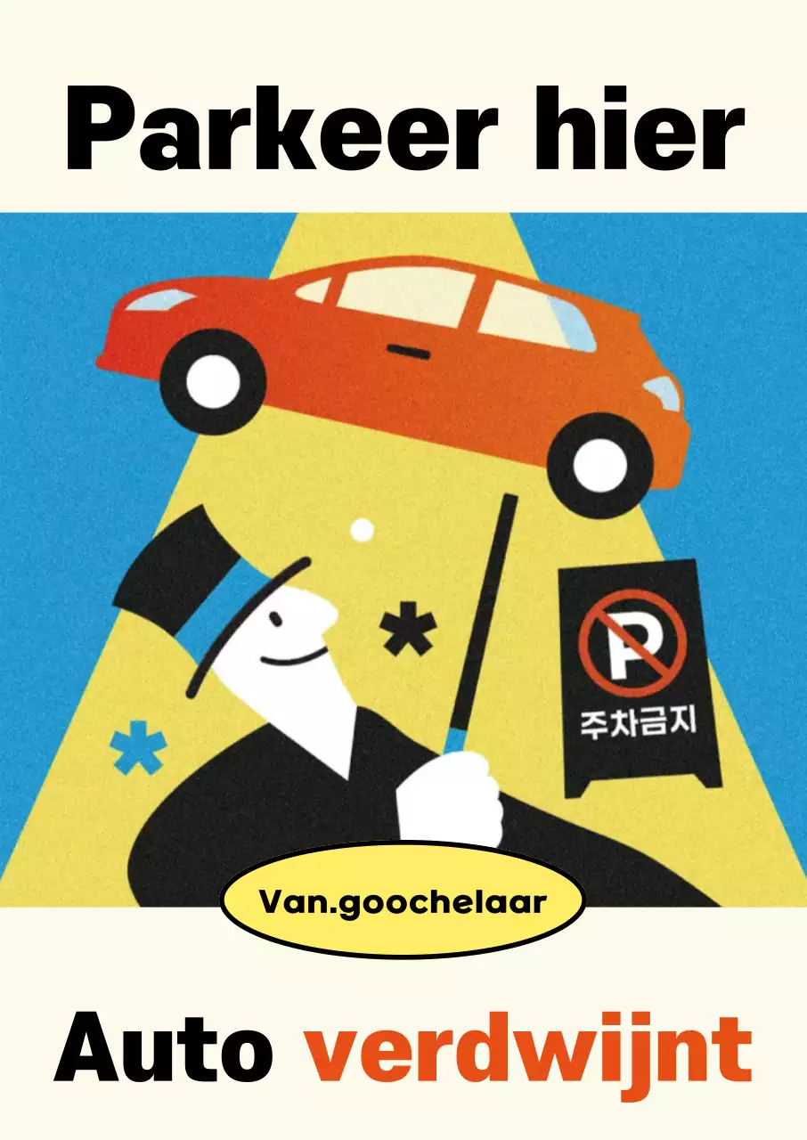 Gele fles met parkeerverbod