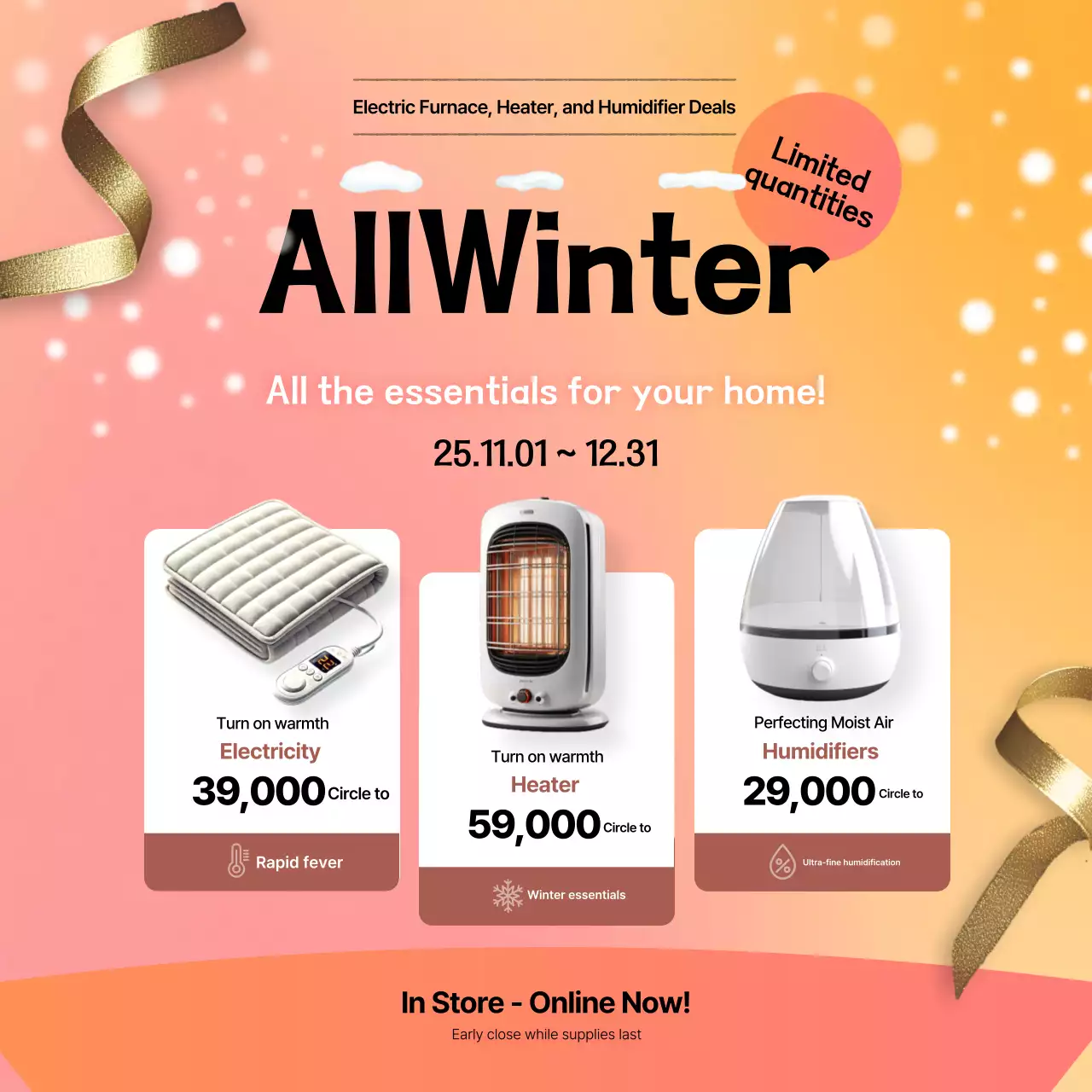 Orange Modern Winter Goods Promotion