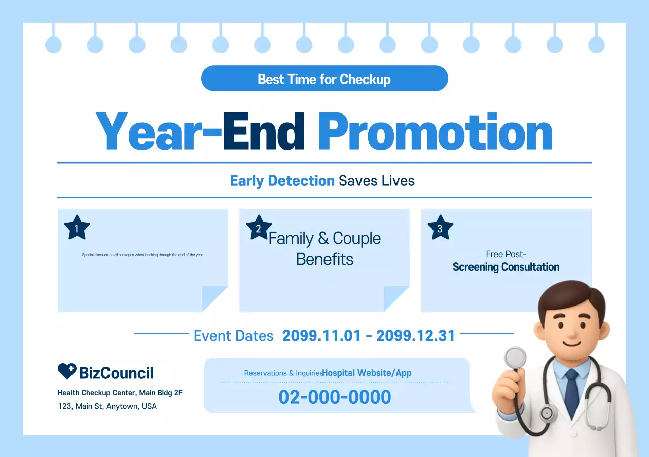 Blue Modern Health Checkup Promotion