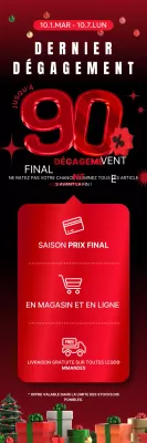 Promotion sur les soldes à contraste rouge
