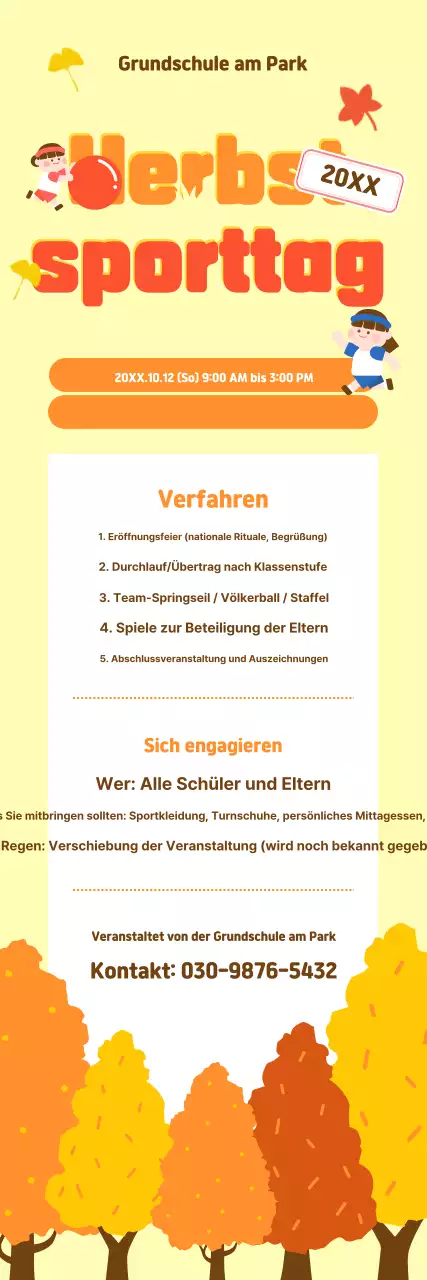 Gelbe, niedliche Sportveranstaltung