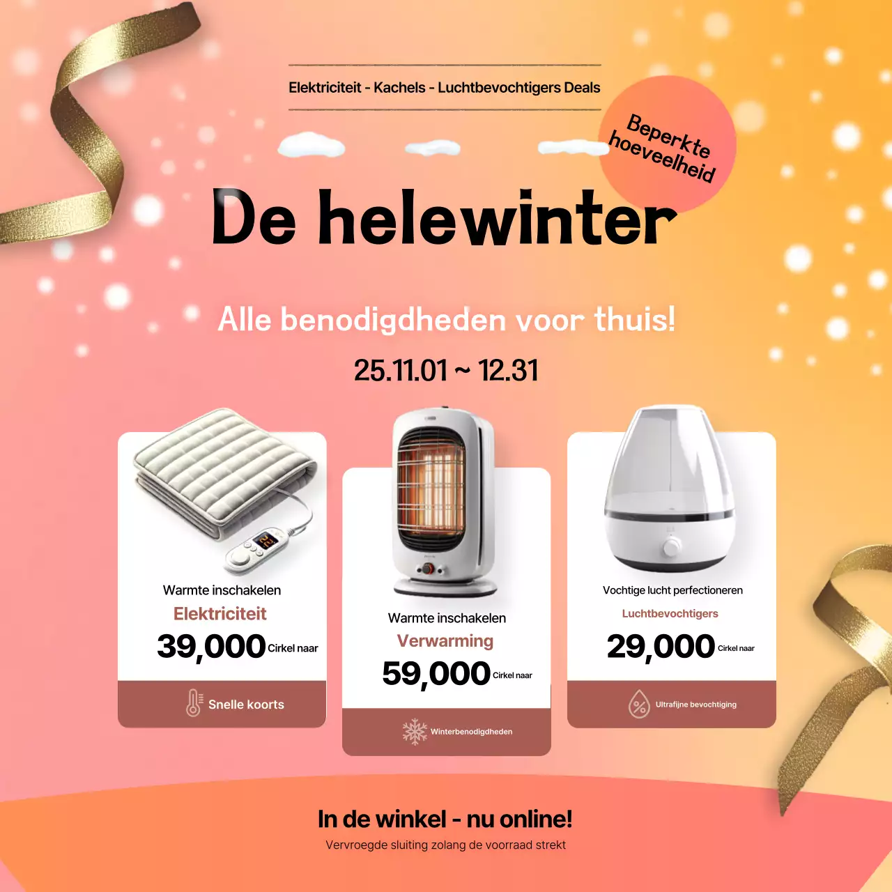 Oranje Moderne Winterartikelen Promotie