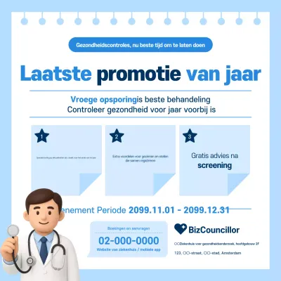 Blauwe moderne gezondheidscheck-up promotie