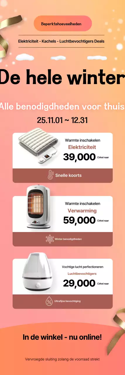 Oranje Moderne Winterartikelen Promotie