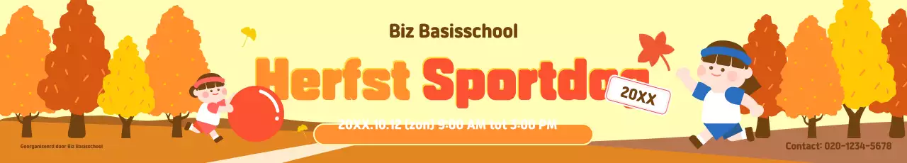 Geel schattig sportdag evenement