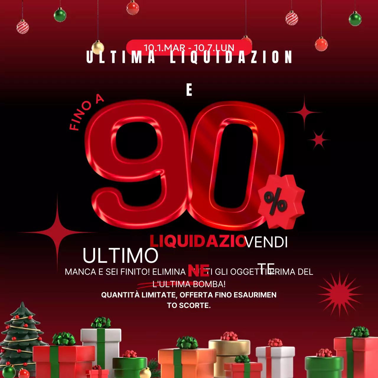 Promozione di vendita a contrasto rosso