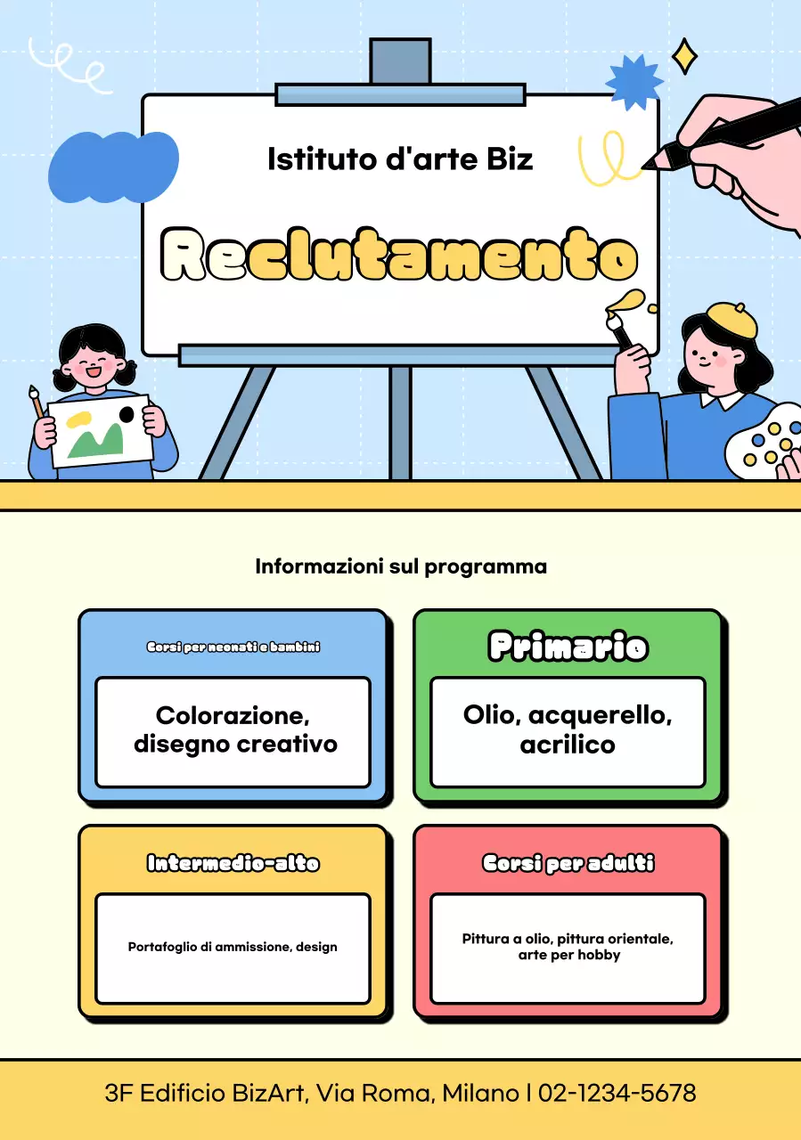 Reclutamento presso la Sky Blue Cute Art Academy