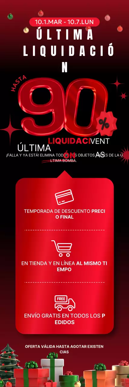 Promoción de rebajas con contraste rojo