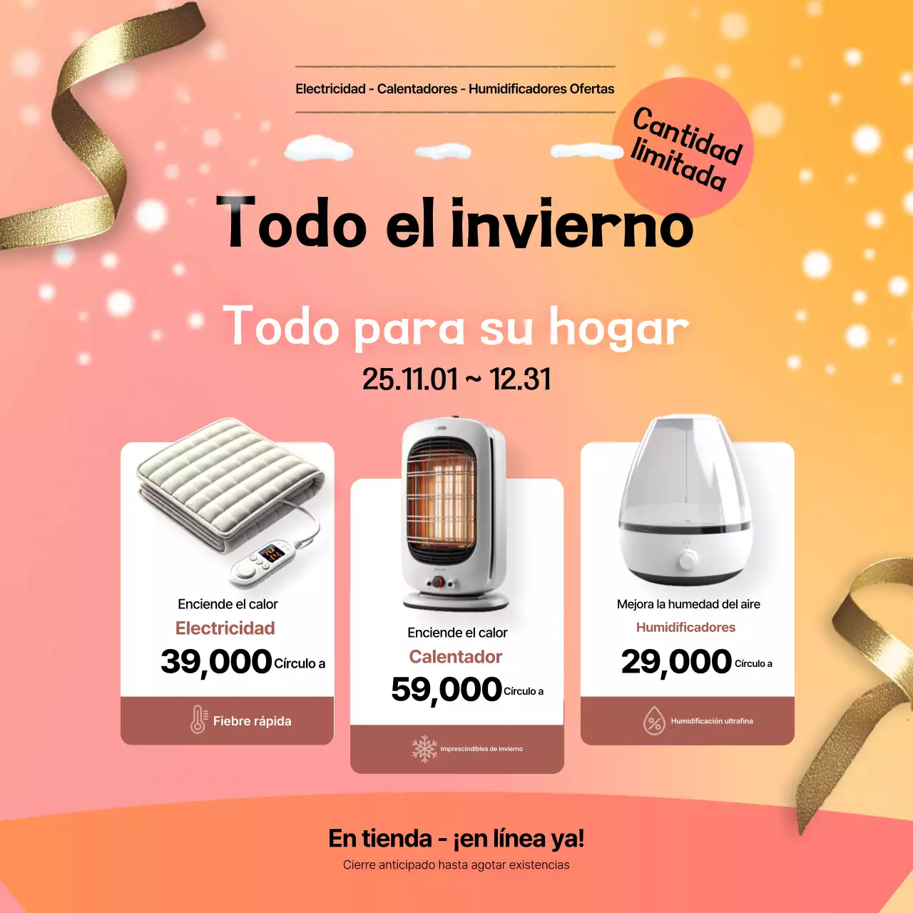 Promoción de artículos de invierno modernos de Orange