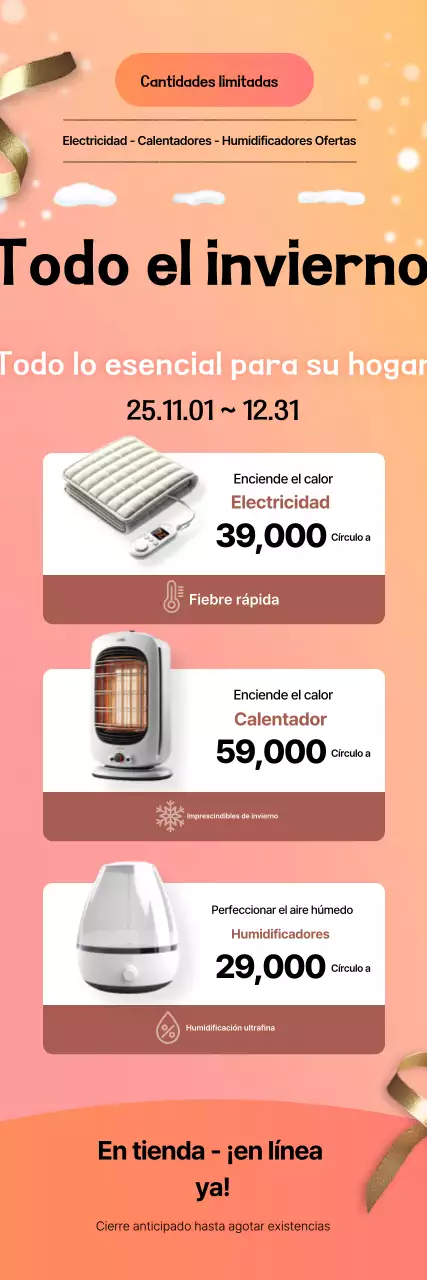 Promoción de artículos de invierno modernos de Orange