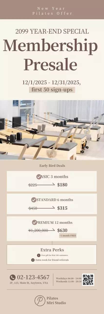Promoção de Pilates Moderno Bege
