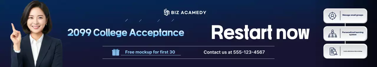 Anúncio da Blue Modern Education