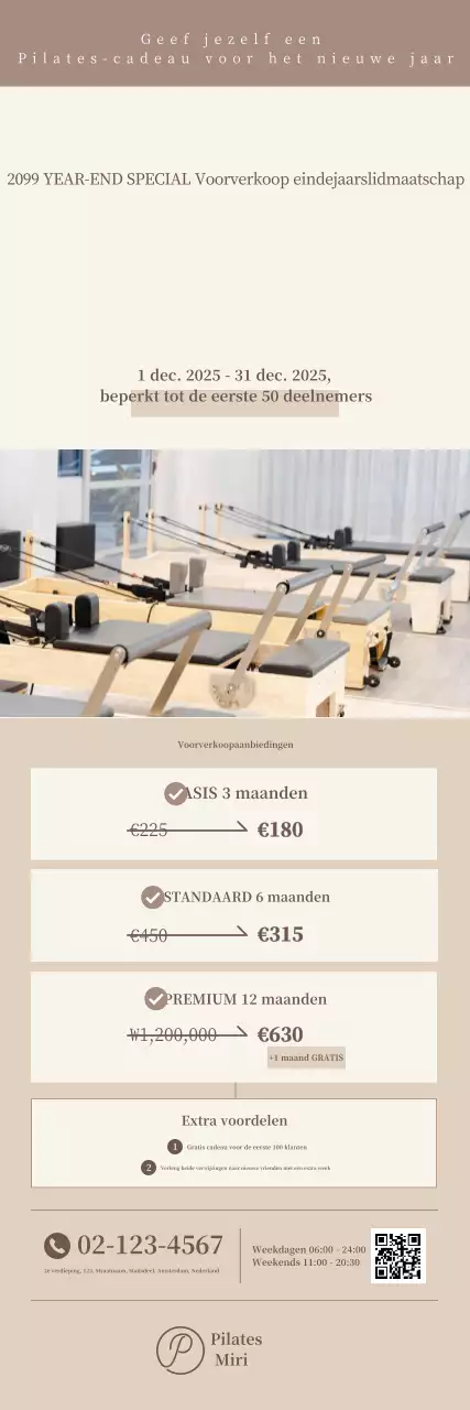 Beige Modern Pilates Promotie
