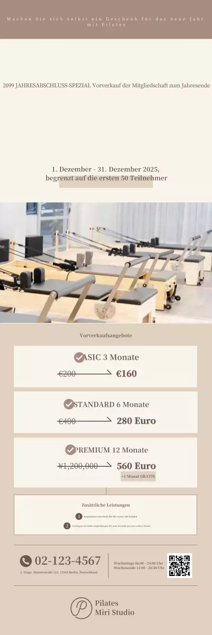 Beige Modern Pilates Promotion