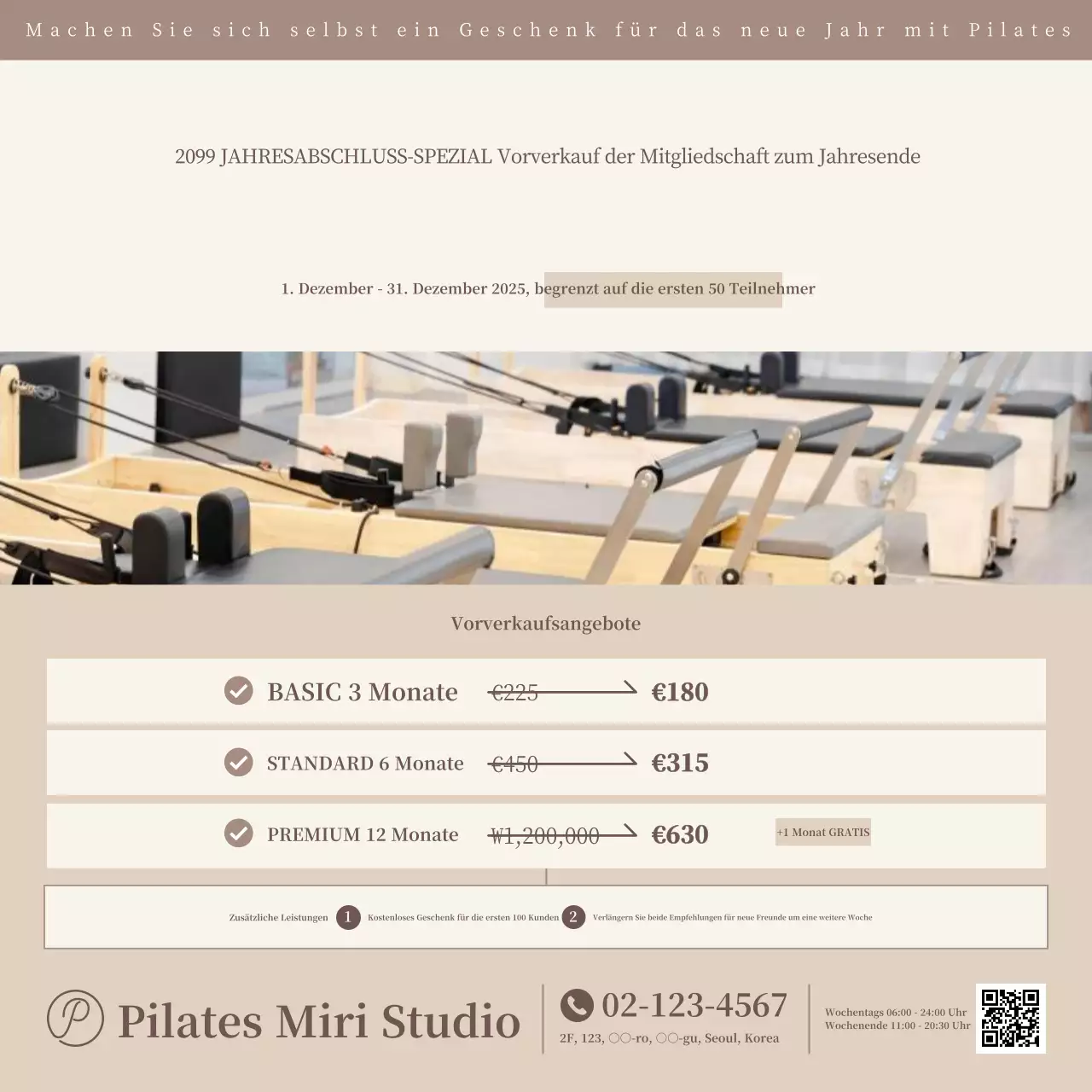 Beige Modern Pilates Promotion