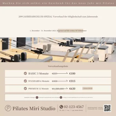 Beige Modern Pilates Promotion