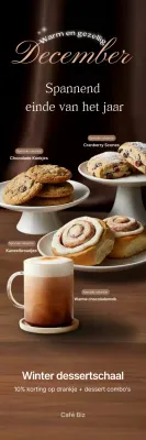 Bruine luxe dessertadvertentie