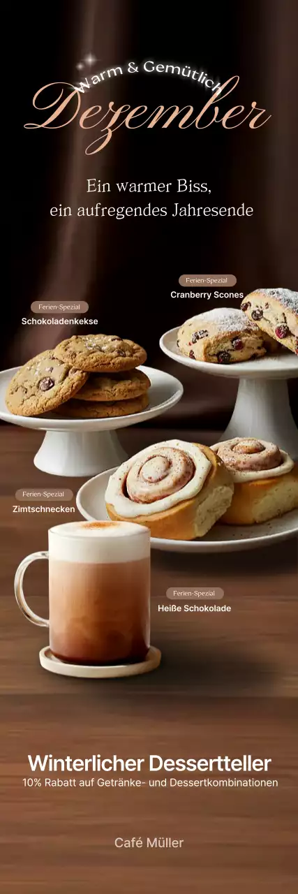 Werbung für ein luxuriöses Dessert von Brown