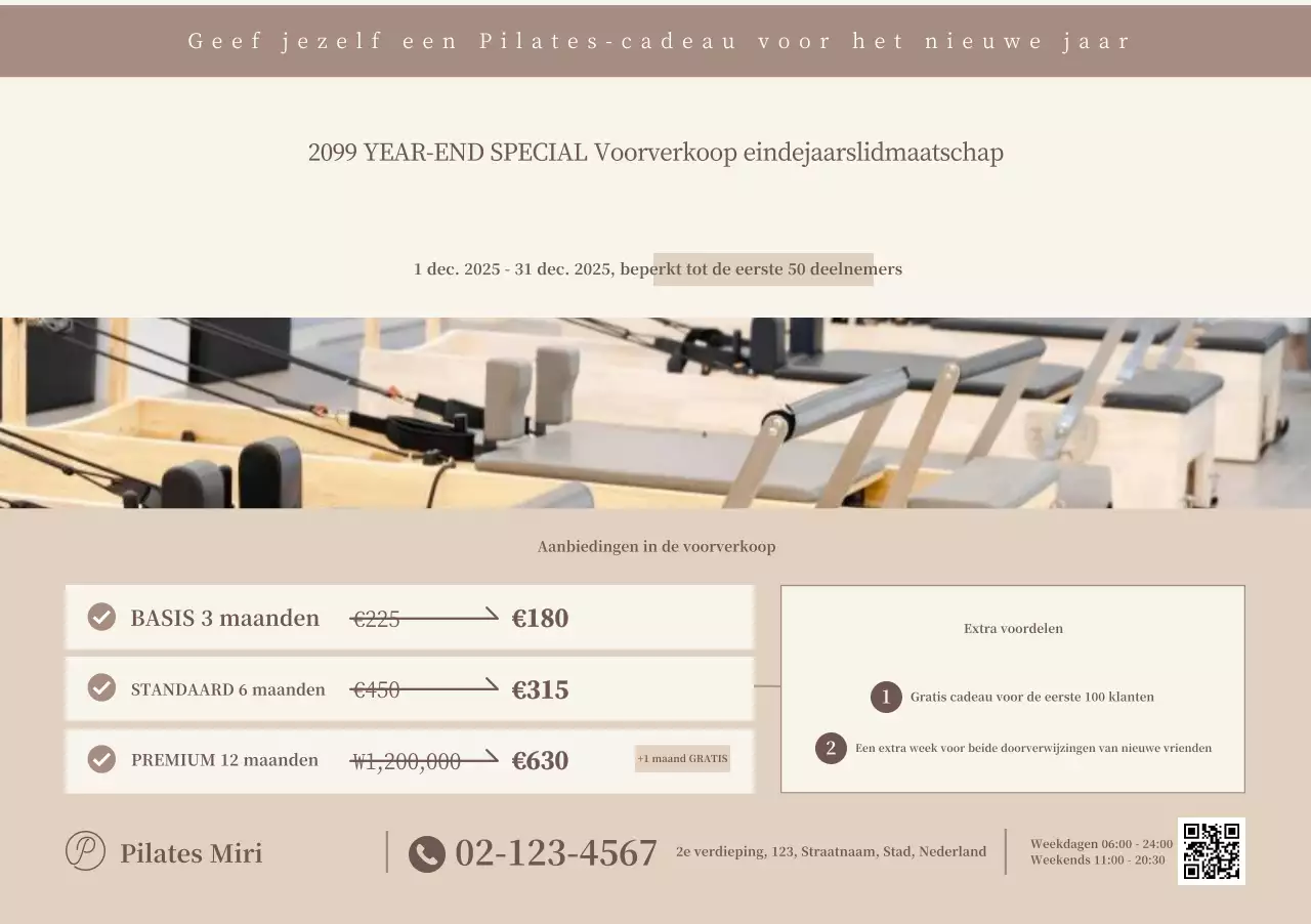 Beige Modern Pilates Promotie