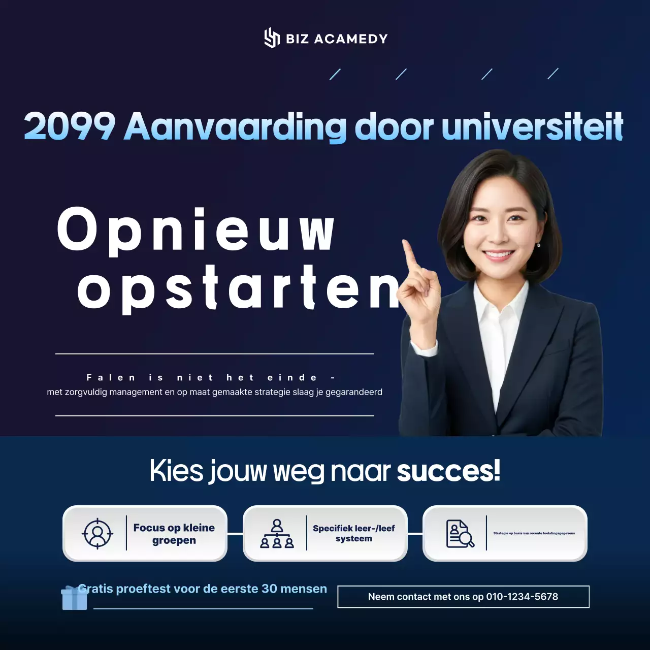 Advertentie voor Blauw Modern Onderwijs
