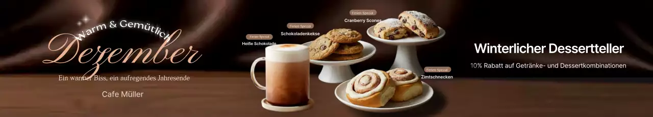 Werbung für ein luxuriöses Dessert von Brown