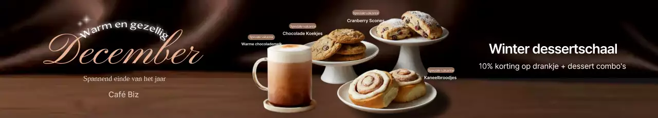 Bruine luxe dessertadvertentie