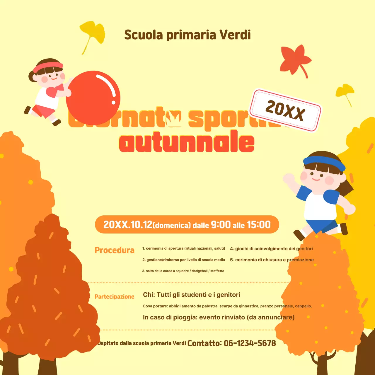 Evento sportivo carino giallo