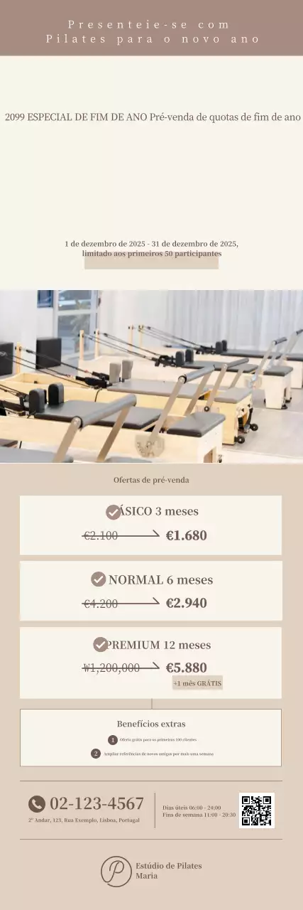 Promoção de Pilates Moderno Bege