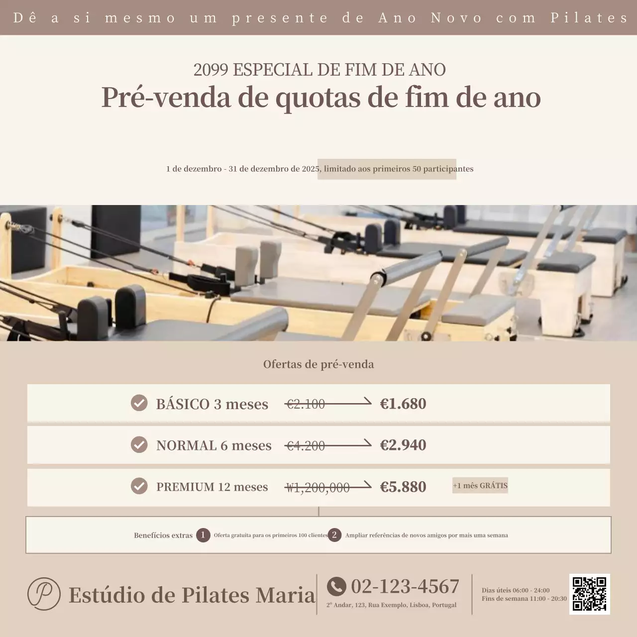 Promoção de Pilates Moderno Bege