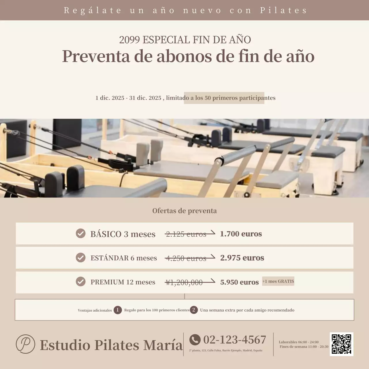 Promoción de Pilates Moderno Beige