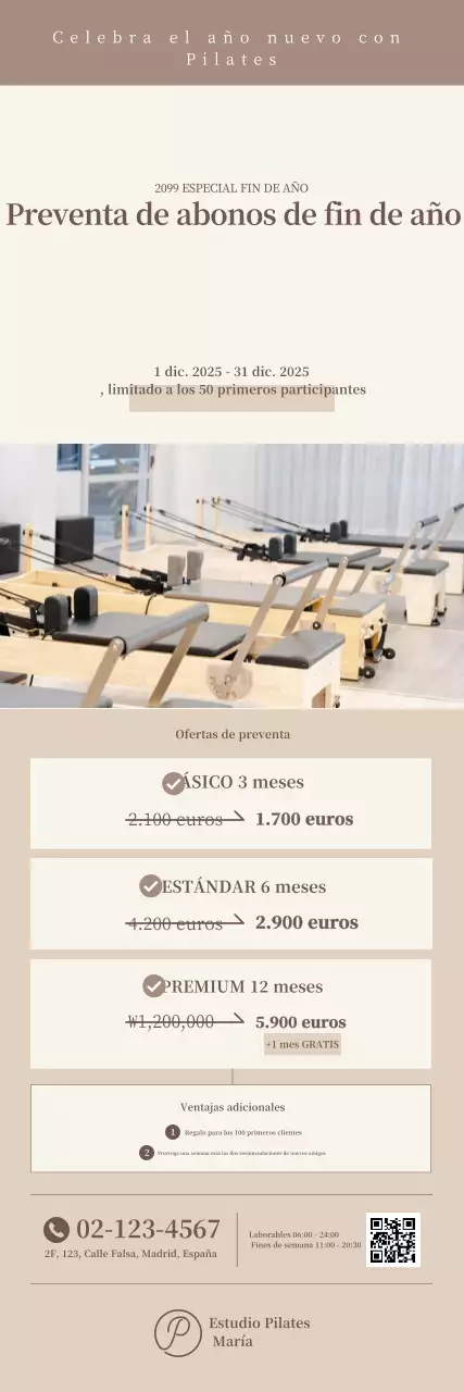 Promoción de Pilates Moderno Beige