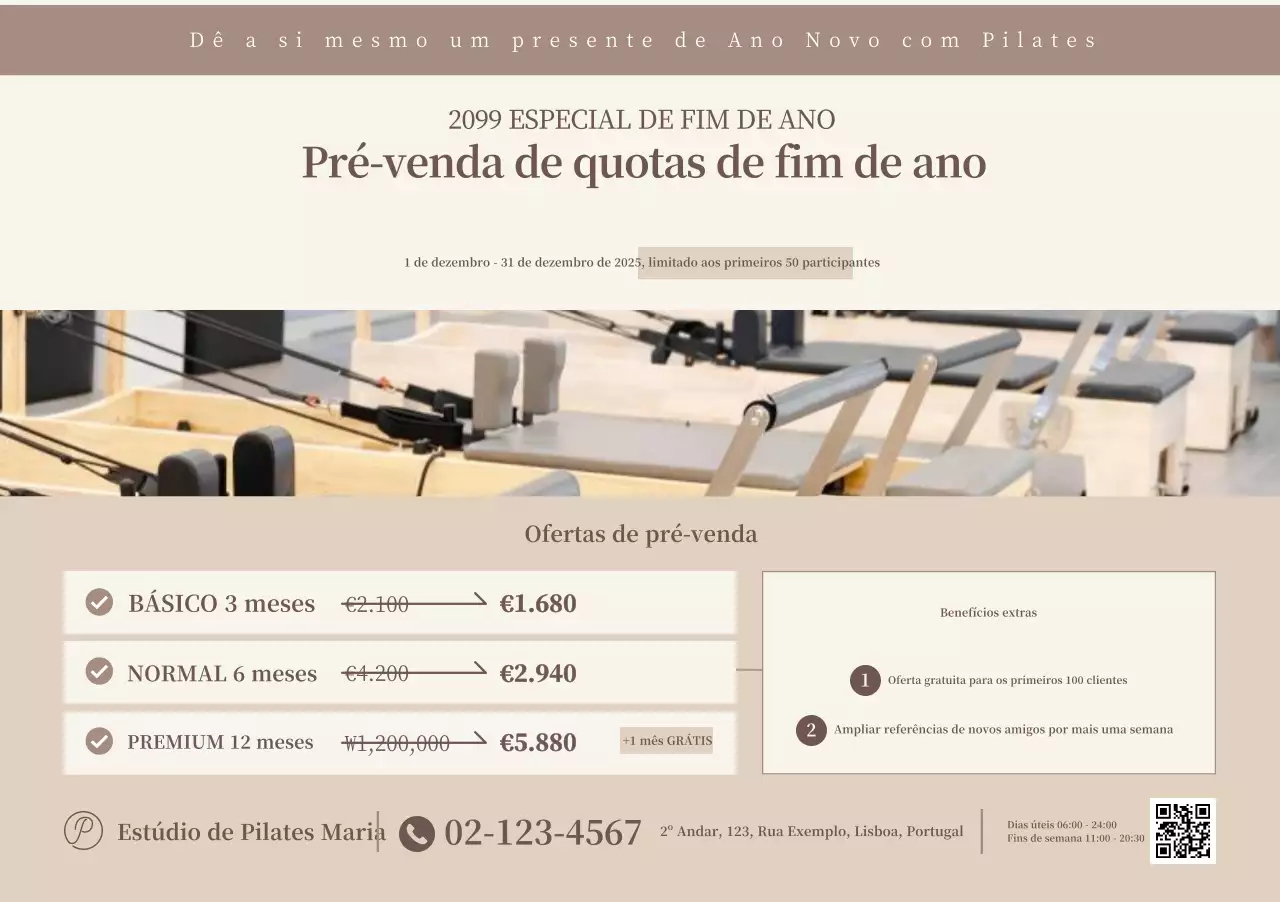 Promoção de Pilates Moderno Bege