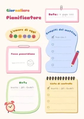 Poster colorato per pianificare gli impegni
