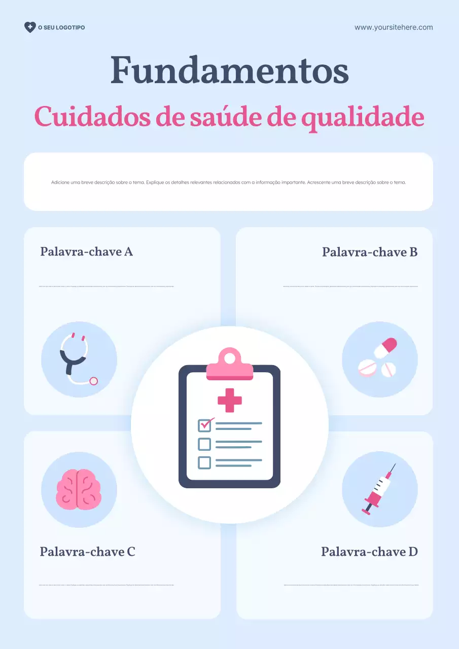 Pôster Guia de Saúde Moderna Azul