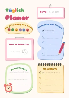 Buntes Planer-Poster