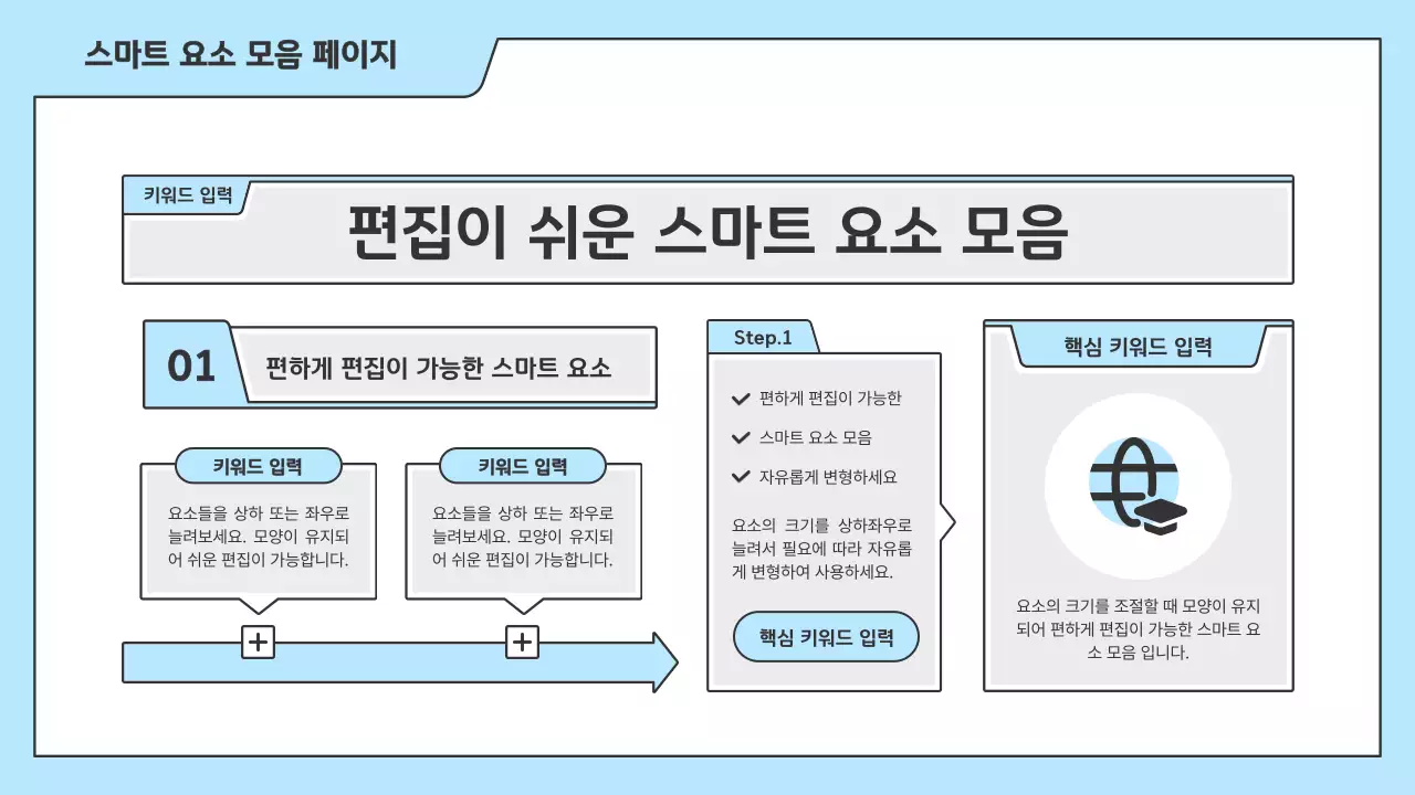 하늘색의 깔끔한 일러스트와 인덱스 포인트 도형의 정책 제안서