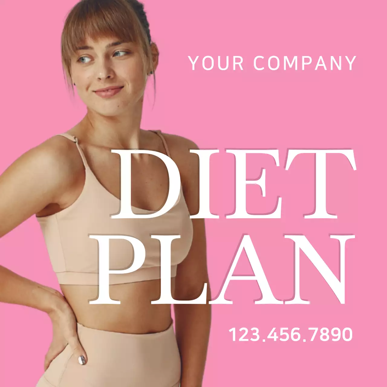 Pink Modern Diet Promotion Instagram Post